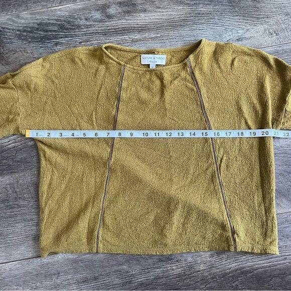 Madewell Texture & Thread Eyelet-Inset Top Spiced Olive Long Sleeve Size XS - Picture 9 of 11